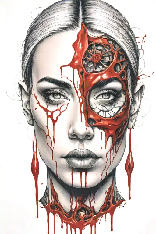 Bloody Face Of A Woman