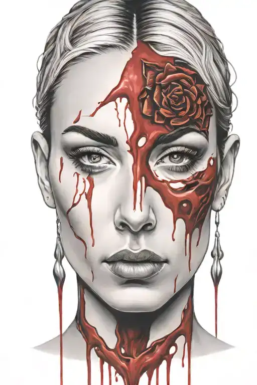 Bloody Face Of A Woman