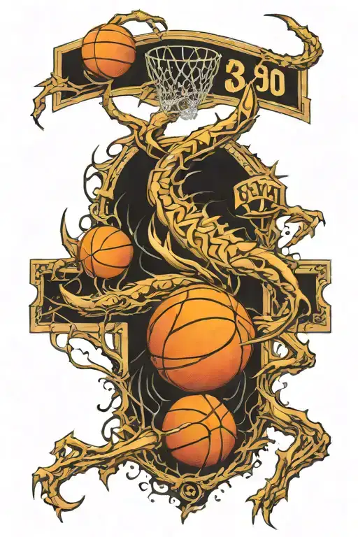 Basketball Backboard With Number 30 Along With Scorpion And Capricorn Signs Merged