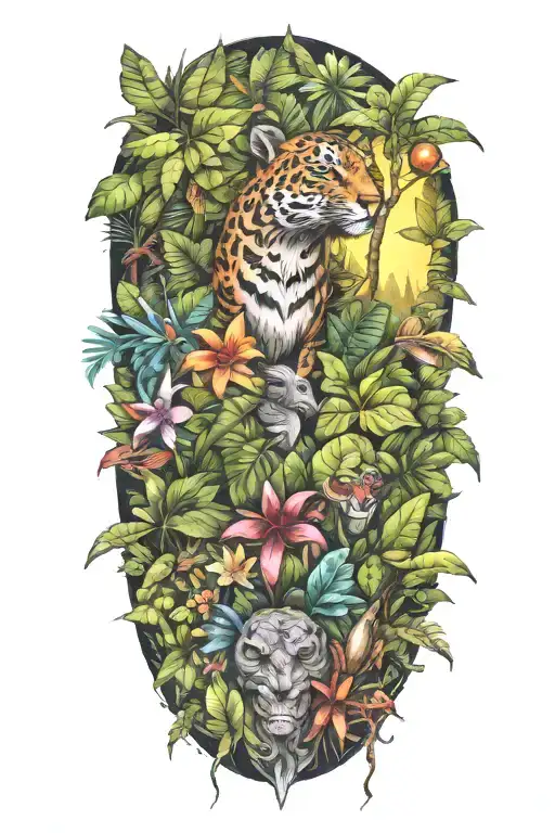 Jungle Tattooto Be Used As A Background Behind Existing