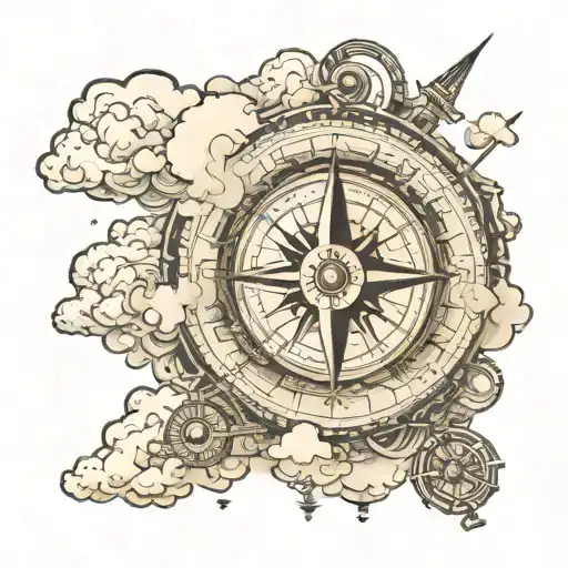Compass And Clouds Forming