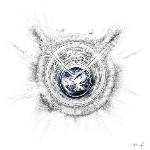 An Intricate Sketch Of A Witch Harnessing The Power Of The Planets