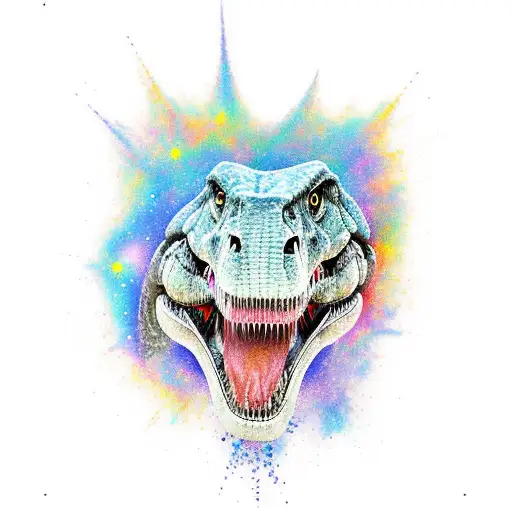 Trex Looking Up At The Galaxy