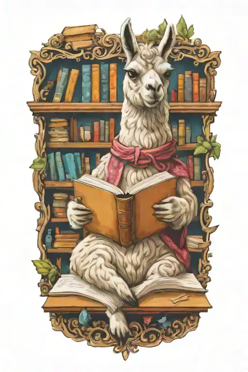 Llama Reading A Book