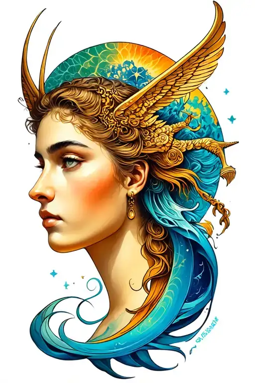 Sagittarius And Aquarius Tattoo Combination