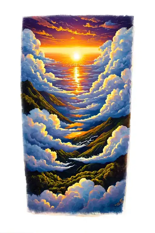 Sunrise Through Clouds Surrounding