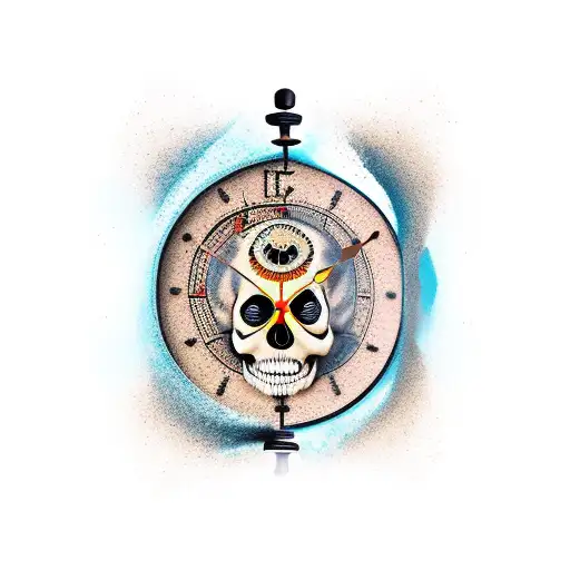 Sand Clock With Upper Sand Pile Being A Human Skull