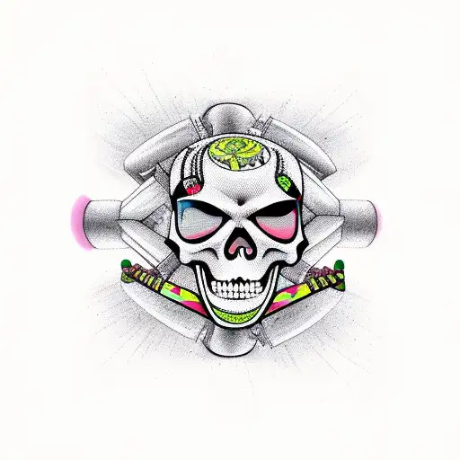 Skeleton On Skateboard