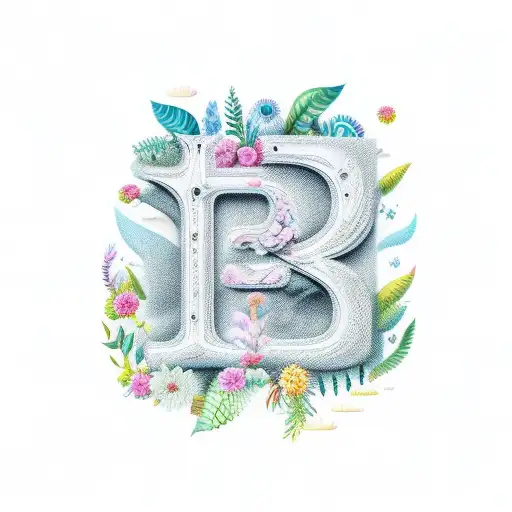 Letter B Made Out Of Nature