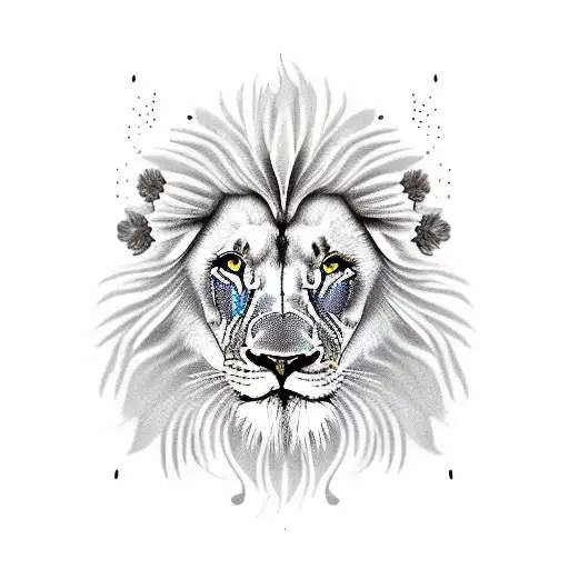 Lion Dove And Flower