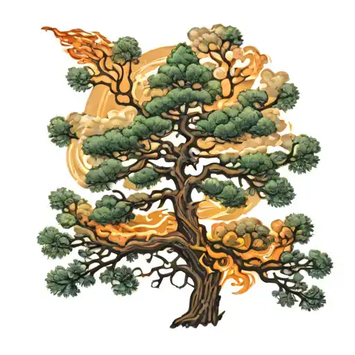 Burning Pine Tree