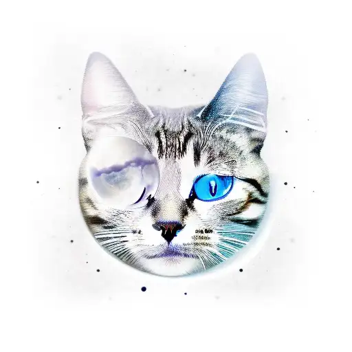 Milkywaayyy Word With A Cat And A Moon And Stars