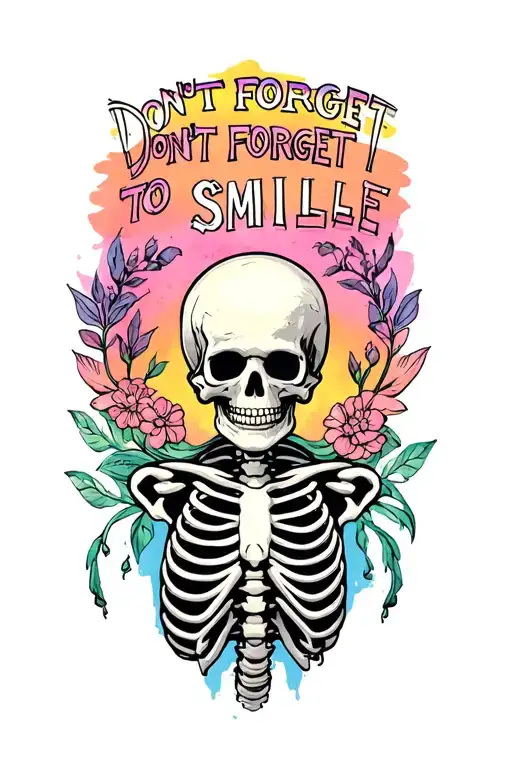Dont Forget To Smile Quote With Skeleton