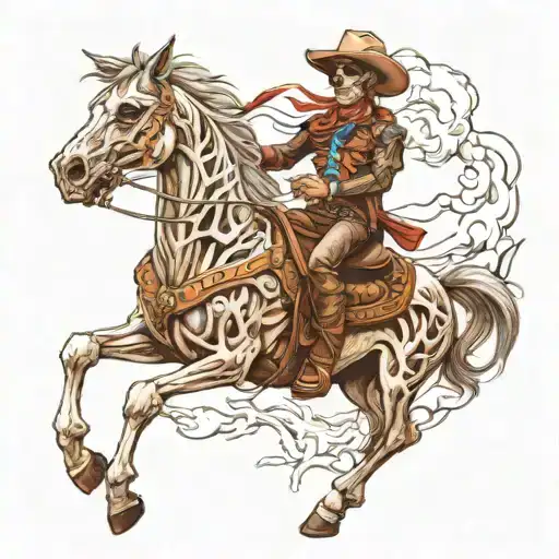 Skeleton Cowboy Riding A Horse