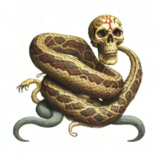 Snake With Skeleton Showing