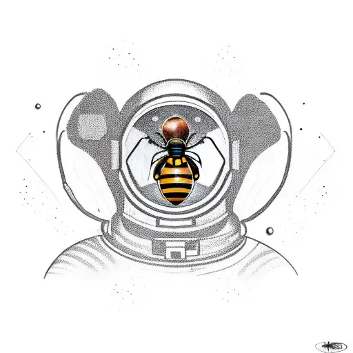 Honeybee Wearing Astronaut Helmet