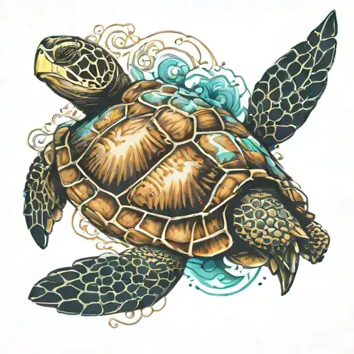 Space And Sea Turtle