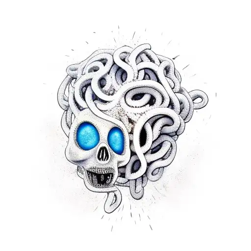 Full Body Medusa Holding Up A Severed Head