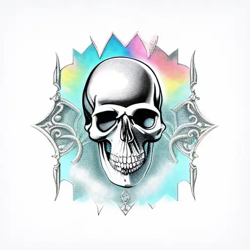 Gothic Palace Coming Out Of A Skull