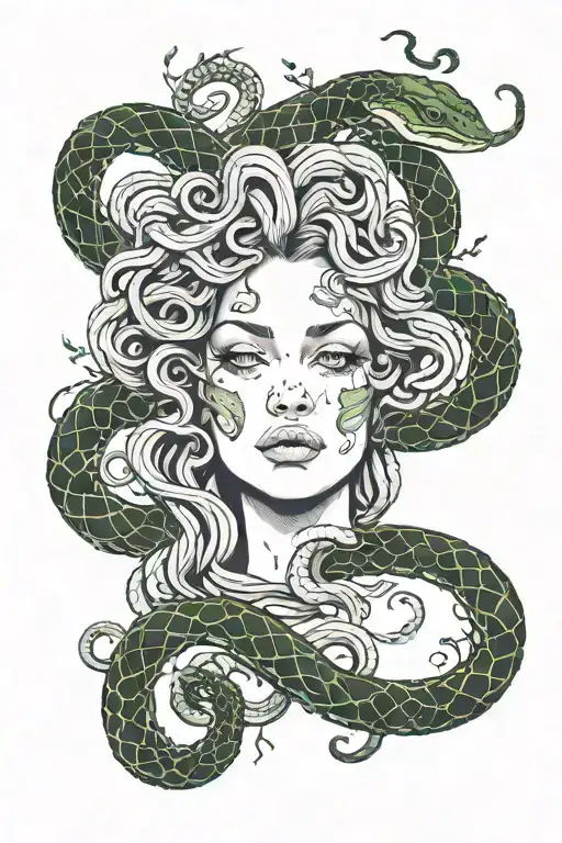 Medusa With Snakes And Moths