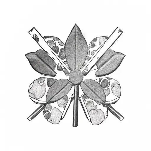 Panda Bear And A Four Leaf Clover