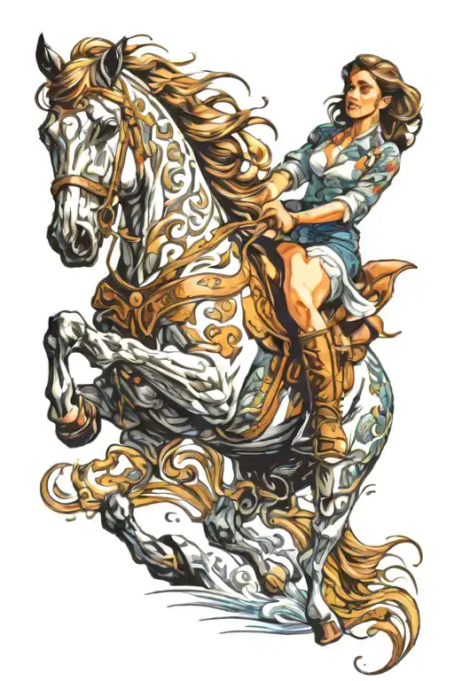 Horse And Girl Riding