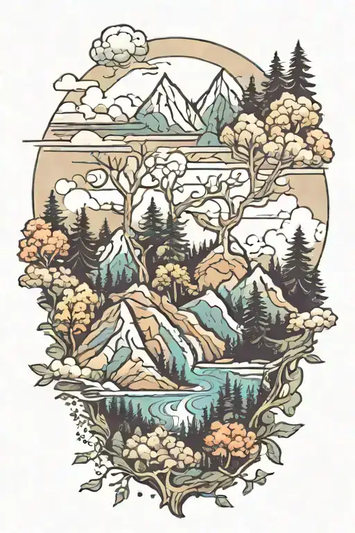 Forest Mountain Scene