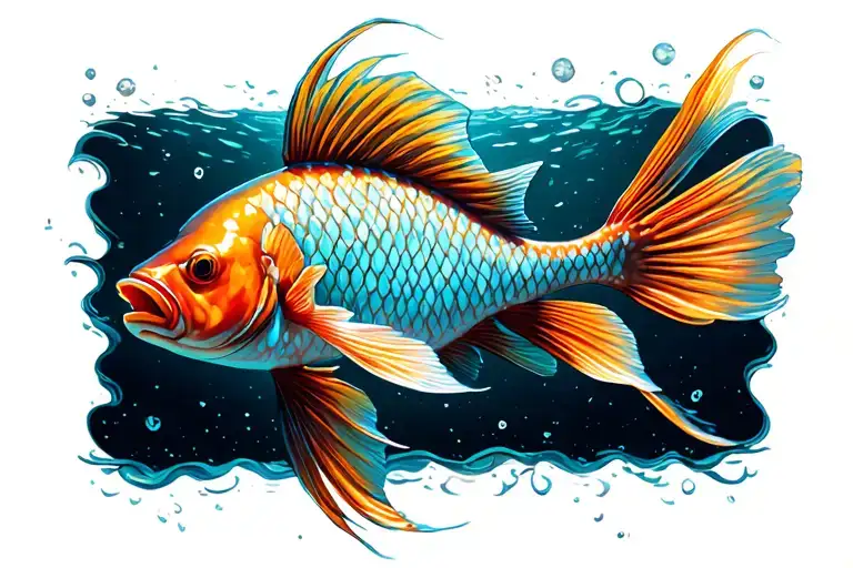 Pisces Zodiac Sign Fish Swimming Gracefully