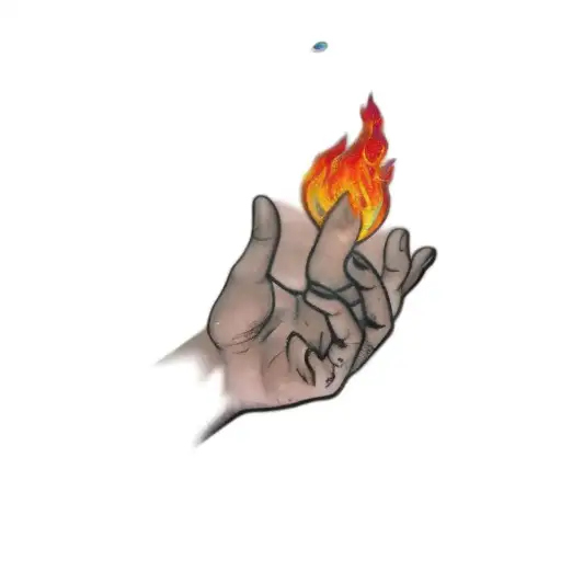 A Hand With A Fire In It