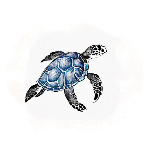 Sea Turtle With Coral Growing Out Of Its Shell