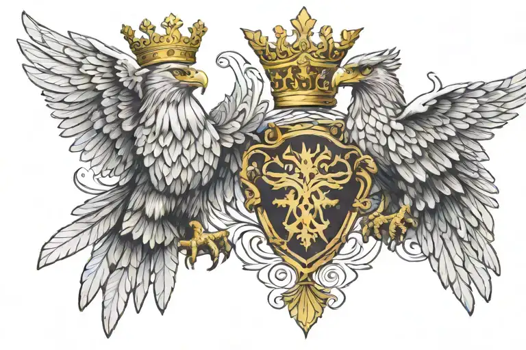 Two Headed Eagle Wearing Crown