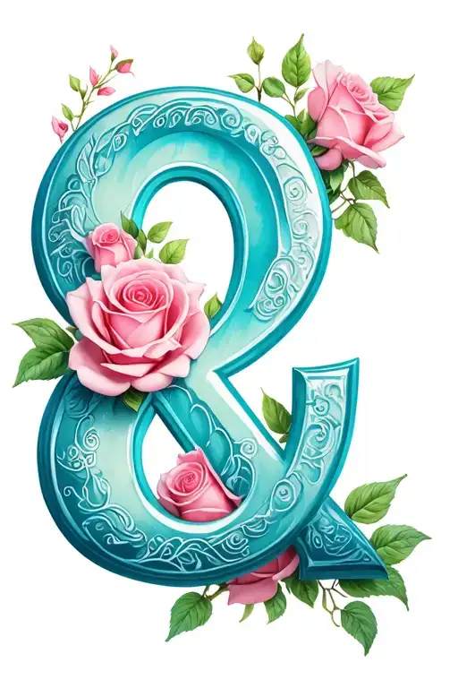 Ampersand With Roses Growing