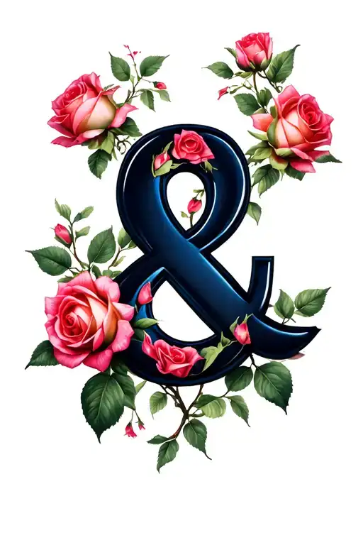 Ampersand With Roses Growing