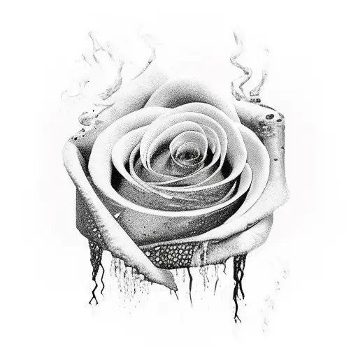 Breast Cancer Ribbon And Black Rose