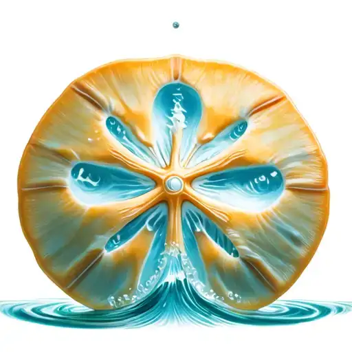 Sand Dollar In Water Waves