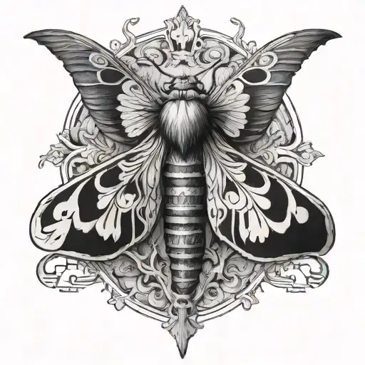 Ancient Nordic Artistic Elements Combined To Make A Death Moth