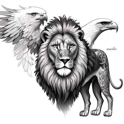 Hari Singh Nalwa With Lion And Eagle