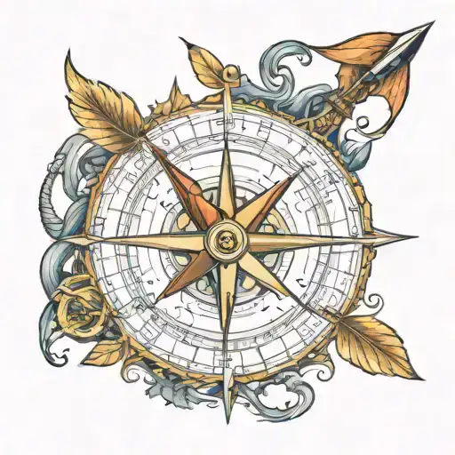 Compass Writing Quill And Arrow