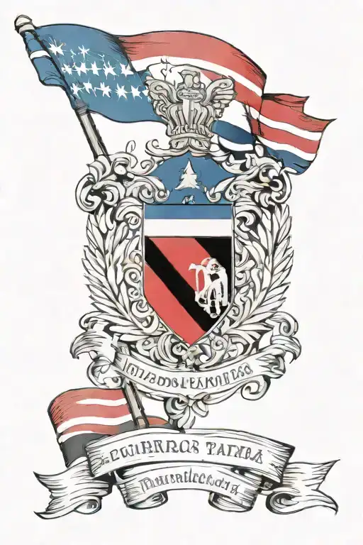 Blue Thin Flag Primarily Black With Dominican Republic Flag All Combined