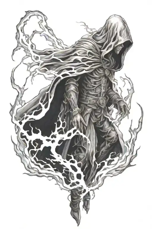 Lightning Death Ghost Black Cloak
