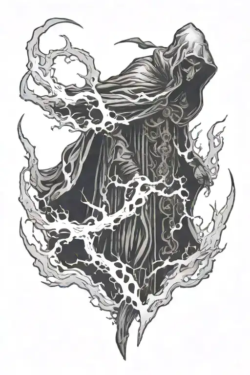 Lightning Death Ghost Black Cloak