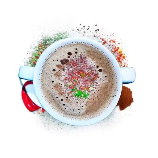 A Coffee Cup Filled With Colorful Mexican Spices And Ingredients