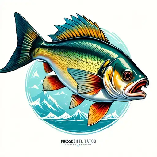 Fish Bass With Mountains