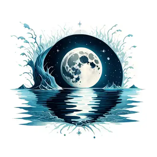 Moon And Water Element Symbol