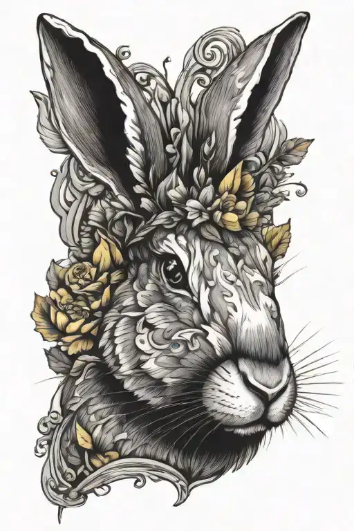 Bunny Black And White