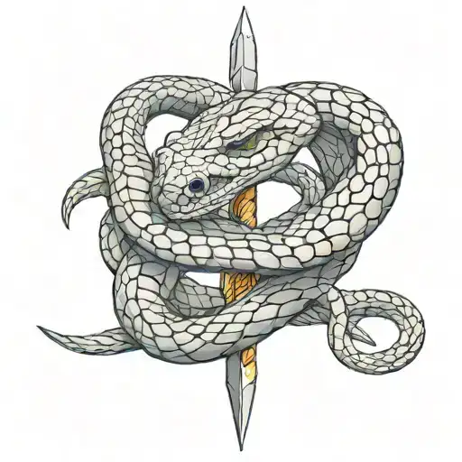 Snake Coiled Around Dagger