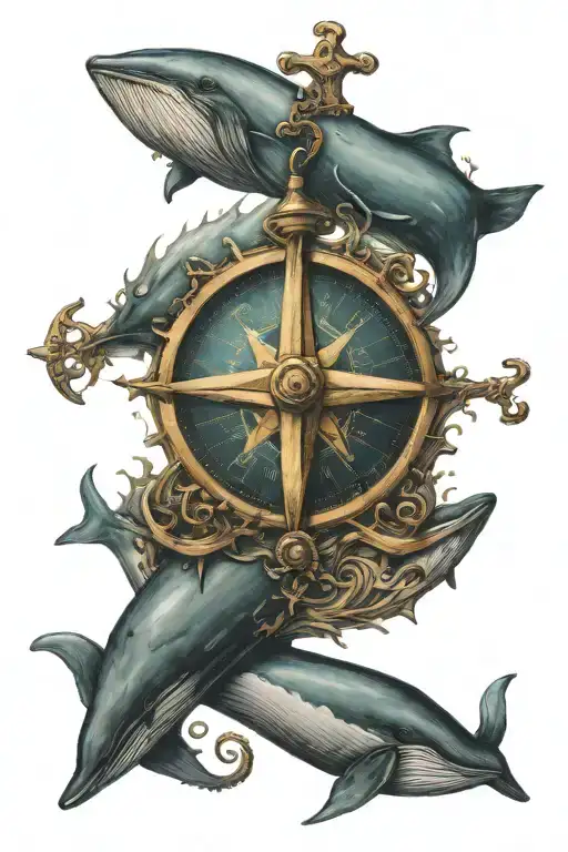 Anchor Whale Compass