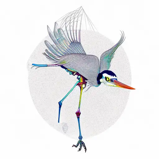 Heron Skeleton Leaving Heron Body