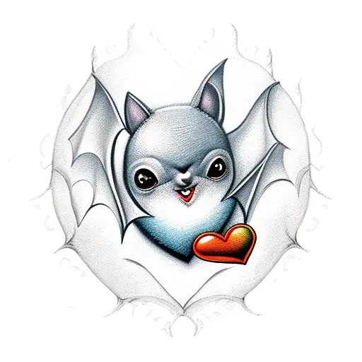 Bat With Realistic Heart
