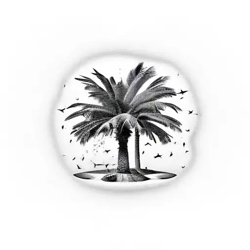 Palm Tree With Peaches On It